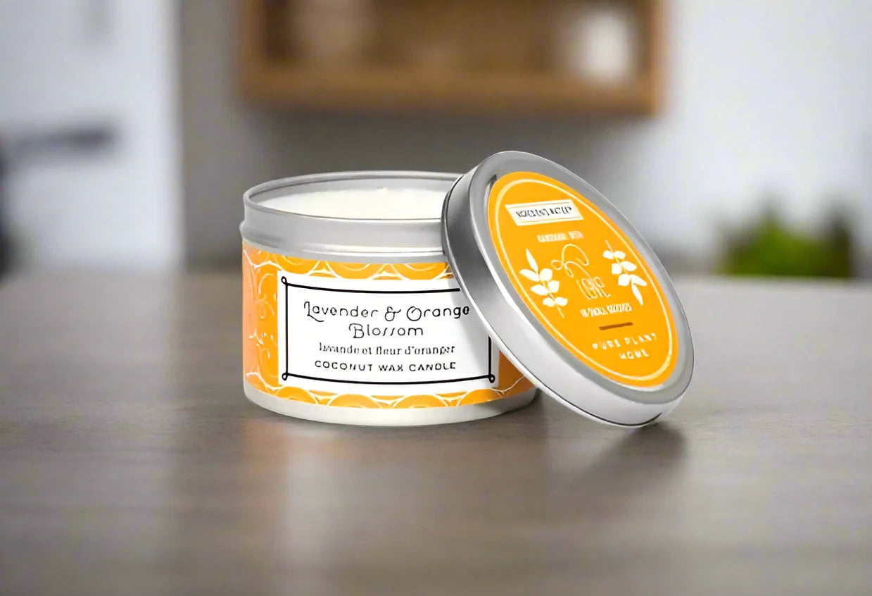 Lavender Orange Blossom Aromatherapy 3 oz Candle Tin