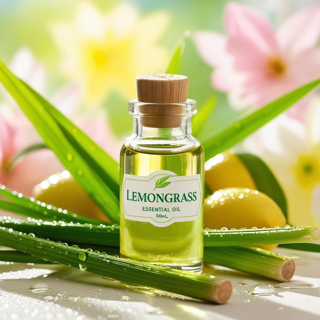 Bottle of Lemongrass Essential Oil Wild