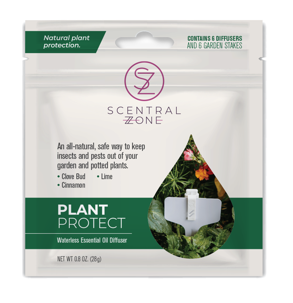 Scentral Zone Plant Protect packaging with product details on a white background