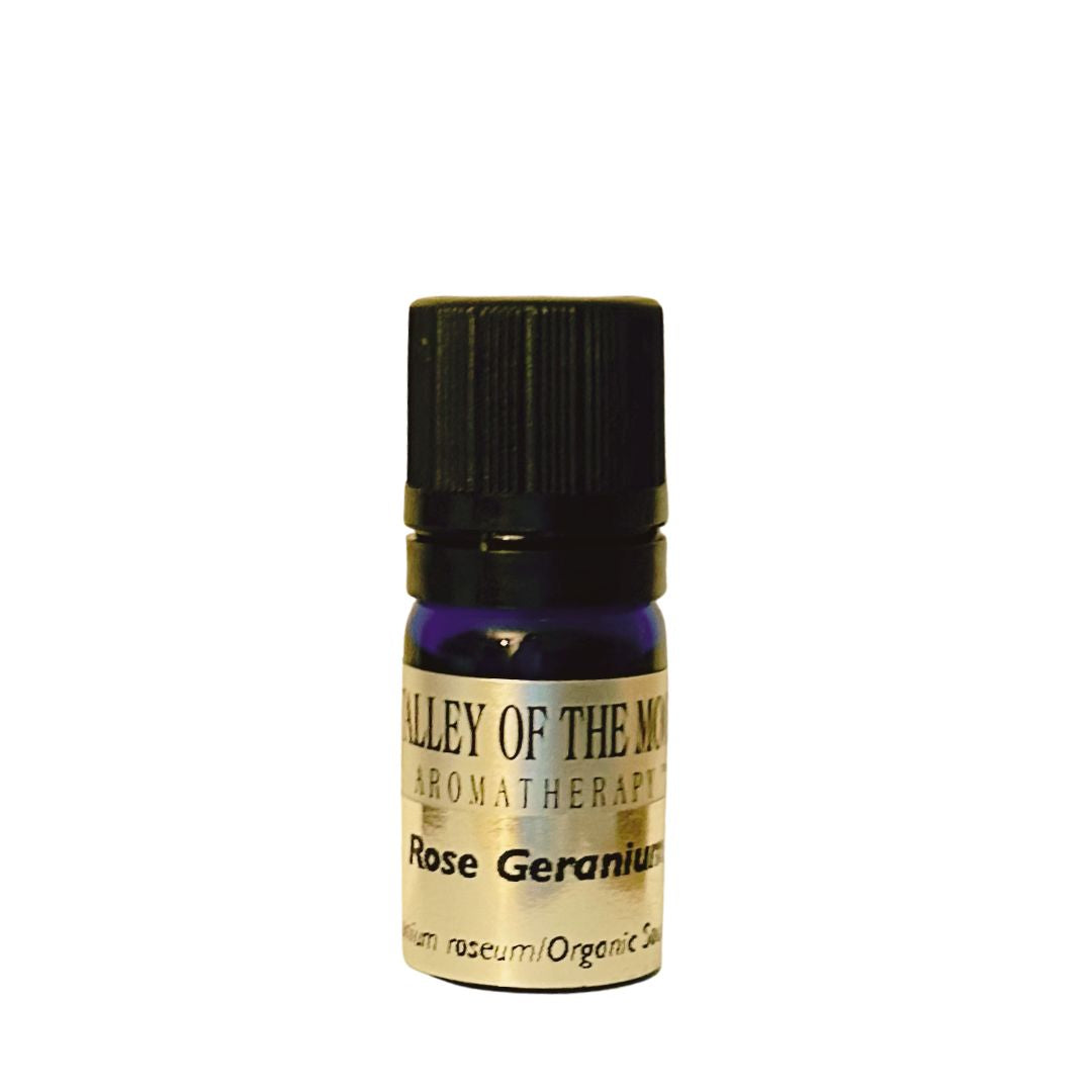 Rose Geranium Valley of the Moon Brand 5 ml bottle
