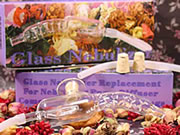 Product display with glass diffuser parts for hummingbird style  diffuser glass with cork and tubing